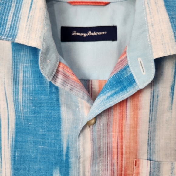 Tommy Bahama Linen Blend Soleil Shirt Long Sleeve Marlin Logo, Size M - Picture 3 of 7